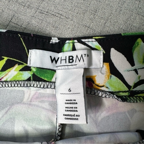 White House Black Market Tropical Floral Print Pull On Stretch Shorts Size 6 - Picture 5 of 6